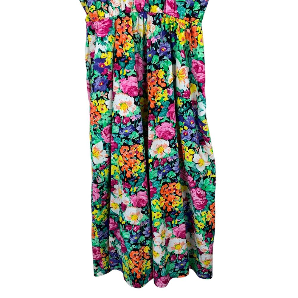 Vintage Jeffrey & Dara by Linda Hutley Dress Floral Fit & Flare Midi Women's 7 9 - Picture 5 of 9